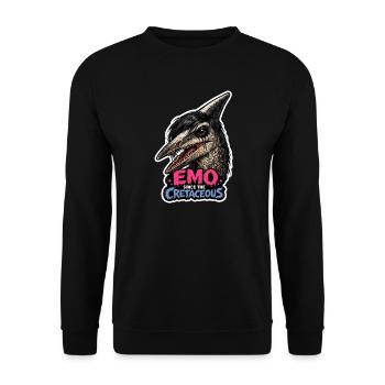 Emo Dinosaur, Sad Dino, Emotional - Unisex Sweatshirt - black - Front - Alina (178cm) & Michal (187cm)