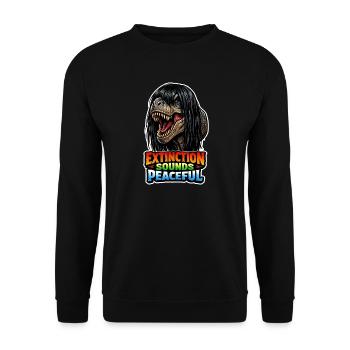 Emo Dinosaur, Sad Dino, Emotional - Unisex Sweatshirt - black - Front - Alina (178cm) & Michal (187cm)