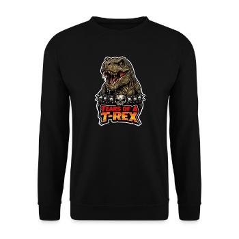 Emo Dinosaur, Sad Dino, Emotional - Unisex Sweatshirt - black - Front - Alina (178cm) & Michal (187cm)