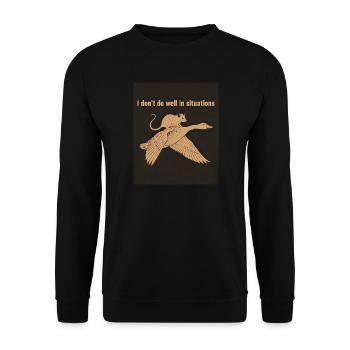Dino Surf am Strand - Unisex Pullover - Schwarz - Vorne - Alina (178cm) & Michal (187cm)