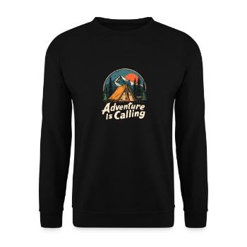 Camping Abenteuer Spruch Adventure appelle le camp - Sweat-shirt Unisexe - noir - Devant - Alina (178cm) & Michal (187cm)