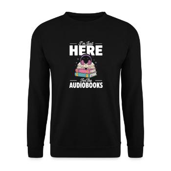 Hörbuch Liebe Für Bücherwürmer Und Leser Novel - Unisex Pullover - Schwarz - Vorne - Alina (178cm) & Michal (187cm)