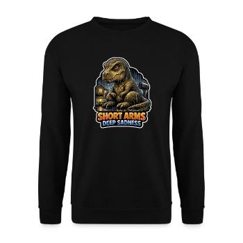 Emo Dinosaur, Sad Dino, Emotional - Unisex Sweatshirt - black - Front - Alina (178cm) & Michal (187cm)