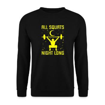Fitness Fanatics All Squats Night Long - Unisex Sweatshirt - black - Front - Alina (178cm) & Michal (187cm)