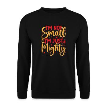 Garden Gnome Costume Not Small Just Mighty Gnome - Unisex Pullover - Schwarz - Vorne - Alina (178cm) & Michal (187cm)