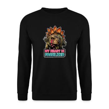 Emo Dinosaur, Sad Dino, Emotional - Unisex Sweatshirt - black - Front - Alina (178cm) & Michal (187cm)