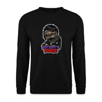 Emo Dinosaur, Sad Dino, Emotional - Unisex Sweatshirt - black - Front - Alina (178cm) & Michal (187cm)