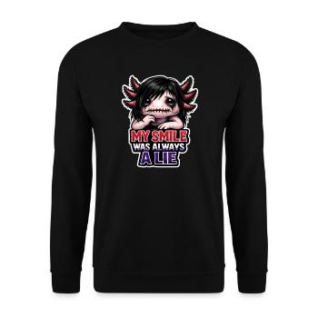 Axolotl-liebhaber, Süßer Axolotl, Lustiger - Unisex Pullover - Schwarz - Vorne - Alina (178cm) & Michal (187cm)