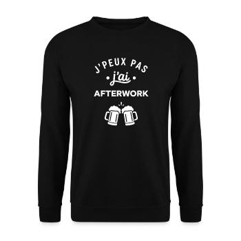 J'peux pas j'ai AFTERWORK - Sweat-shirt Unisexe - noir - Devant - Alina (178cm) & Michal (187cm)