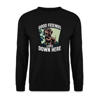 Teckel de race de chien drôle - Sweat-shirt Unisexe - noir - Devant - Alina (178cm) & Michal (187cm)