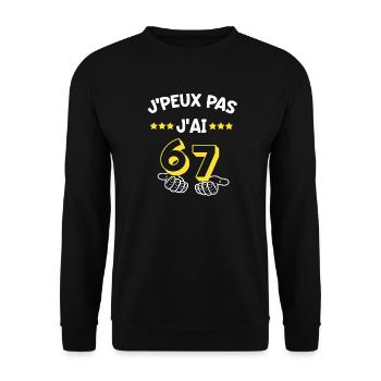 J'peux Pas J'ai 67 Six Seven - Sweat-shirt Unisexe - noir - Devant - Alina (178cm) & Michal (187cm)