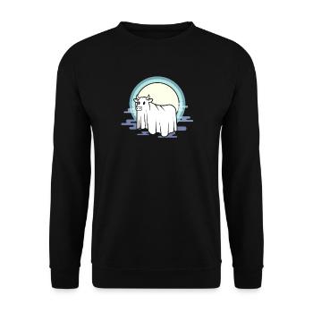 Moon cow at the fog bow - Unisex Sweatshirt - black - Front - Alina (178cm) & Michal (187cm)
