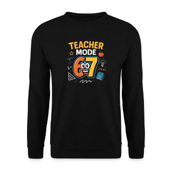 Six Seven 67 Teacher Fashion School Humor Funny Meme - Unisex Sweatshirt - black - Front - Alina (178cm) & Michal (187cm)
