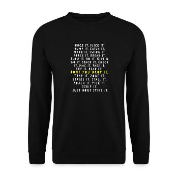 Ne tombez pas en gras Typographie - Sweat-shirt Unisexe - noir - Devant - Alina (178cm) & Michal (187cm)