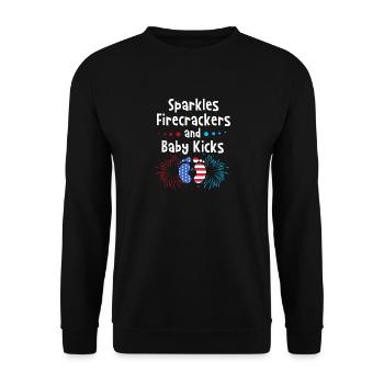 Baby shower juillet - Sweat-shirt Unisexe - noir - Devant - Alina (178cm) & Michal (187cm)