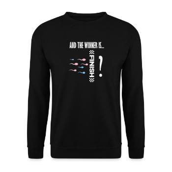 Et le gagnant est la course aux spermatozoïdes, drôle - Sweat-shirt Unisexe - noir - Devant - Alina (178cm) & Michal (187cm)