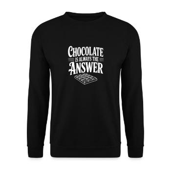 Chocolate Is Always the Answer - Unisex Sweatshirt - black - Front - Alina (178cm) & Michal (187cm)