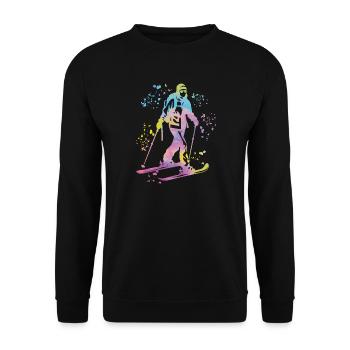 Alpine skier Winter sports Ski touring - Unisex Sweatshirt - black - Front - Alina (178cm) & Michal (187cm)
