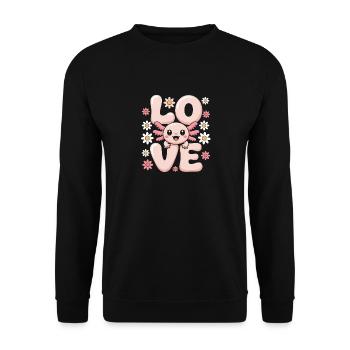 Love Bloom Cute Mascot - Unisex Sweatshirt - black - Front - Alina (178cm) & Michal (187cm)