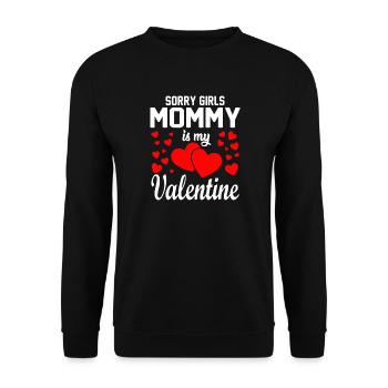 Mommy Valentine Heart Tee - Unisex Sweatshirt - black - Front - Alina (178cm) & Michal (187cm)