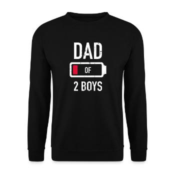 Père de deux garçons Battery - Sweat-shirt Unisexe - noir - Devant - Alina (178cm) & Michal (187cm)