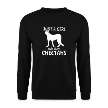Juste une fille qui adore les guépards - Sweat-shirt Unisexe - noir - Devant - Alina (178cm) & Michal (187cm)