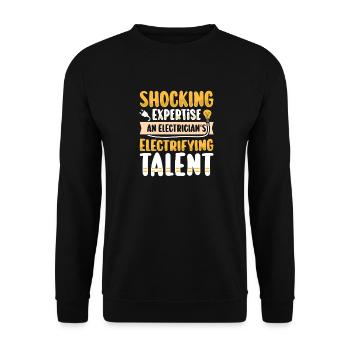 Elektriker Elektroniker Elektroinstallateur - Unisex Pullover - Schwarz - Vorne - Alina (178cm) & Michal (187cm)