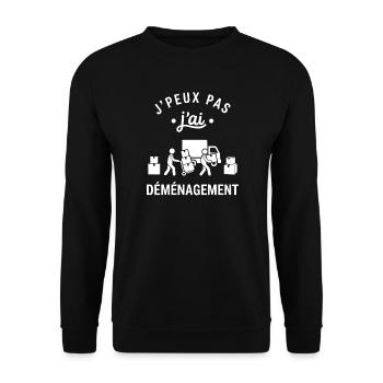 J'peux pas j'ai déménagement - Sweat-shirt Unisexe - noir - Devant - Alina (178cm) & Michal (187cm)