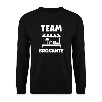 Equipe Brocante Vintage - Sweat-shirt Unisexe - noir - Devant - Alina (178cm) & Michal (187cm)