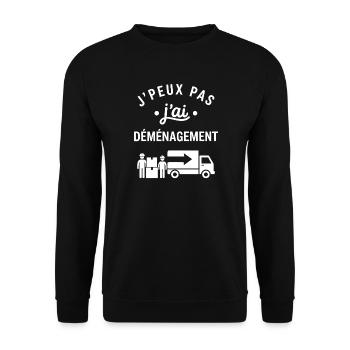 J'peux pas j'ai déménagement - Sweat-shirt Unisexe - noir - Devant - Alina (178cm) & Michal (187cm)