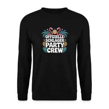 Schlager Party Crew Mallorca Flamingo JGA Malle - Unisex Pullover - Schwarz - Vorne - Alina (178cm) & Michal (187cm)