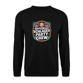 Schlager Party Crew Mallorca Flamingo JGA Malle - Unisex Pullover - Schwarz - Vorne - Alina (178cm) & Michal (187cm)