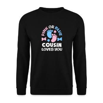 Révélation du genre du cousin rose ou bleu - Sweat-shirt Unisexe - noir - Devant - Alina (178cm) & Michal (187cm)