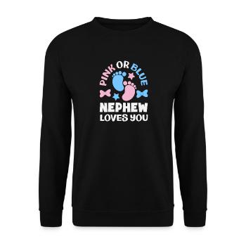 Révélation du genre de Neveu rose ou bleu - Sweat-shirt Unisexe - noir - Devant - Alina (178cm) & Michal (187cm)