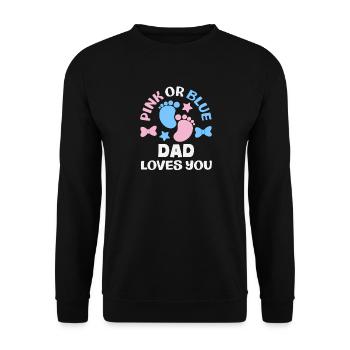 Rose ou bleu Papa t’aime Révélation du genre - Sweat-shirt Unisexe - noir - Devant - Alina (178cm) & Michal (187cm)