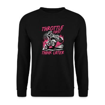 Quad ATV Woman Girl Four Wheeler - Unisex Sweatshirt - black - Front - Alina (178cm) & Michal (187cm)