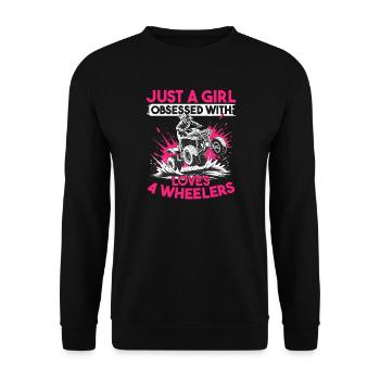 Quad ATV Woman Girl Four Wheeler - Unisex Sweatshirt - black - Front - Alina (178cm) & Michal (187cm)