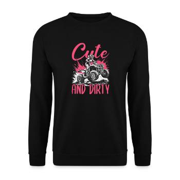 Quad ATV Woman Girl Four Wheeler - Unisex Sweatshirt - black - Front - Alina (178cm) & Michal (187cm)