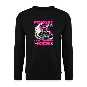 Quad ATV Woman Girl Four Wheeler - Unisex Sweatshirt - black - Front - Alina (178cm) & Michal (187cm)