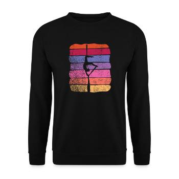Vertikaltuch Vintage Luftakrobatik Aerial Silk - Unisex Pullover - Schwarz - Vorne - Alina (178cm) & Michal (187cm)