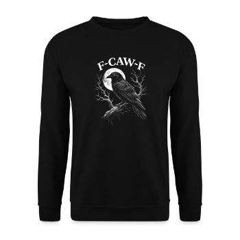 F-Caw-F Corbeau Corbeau Humour Gothique Noir Gothique Drôle - Sweat-shirt Unisexe - noir - Devant - Alina (178cm) & Michal (187cm)