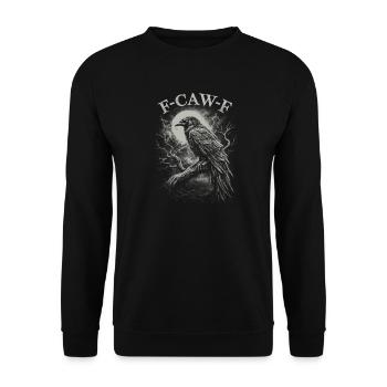 F-Caw-F Corbeau Corbeau Humour Gothique Noir Gothique Drôle - Sweat-shirt Unisexe - noir - Devant - Alina (178cm) & Michal (187cm)