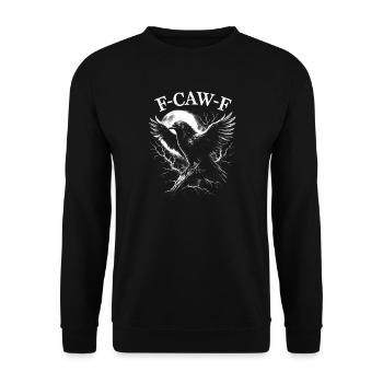 F-Caw-F Corbeau Corbeau Humour Gothique Noir Gothique Drôle - Sweat-shirt Unisexe - noir - Devant - Alina (178cm) & Michal (187cm)