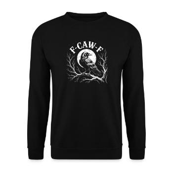 F-Caw-F Corbeau Corbeau Humour Gothique Noir Gothique Drôle - Sweat-shirt Unisexe - noir - Devant - Alina (178cm) & Michal (187cm)