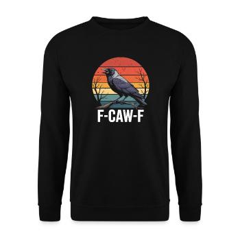 F-Caw-F Corbeau Corbeau Humour Gothique Noir Gothique Drôle - Sweat-shirt Unisexe - noir - Devant - Alina (178cm) & Michal (187cm)
