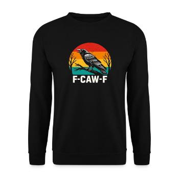 F-Caw-F Corbeau Corbeau Humour Gothique Noir Gothique Drôle - Sweat-shirt Unisexe - noir - Devant - Alina (178cm) & Michal (187cm)