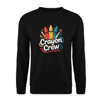Crayon Crew Farbexplosion - Unisex Pullover - Schwarz - Vorne - Alina (178cm) & Michal (187cm)