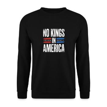Aucun roi en Amérique : design patriotique en difficulté - Sweat-shirt Unisexe - noir - Devant - Alina (178cm) & Michal (187cm)