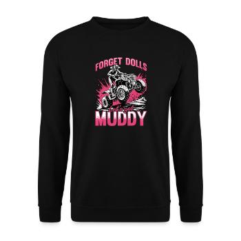 Quad ATV Woman Girl Four Wheeler - Unisex Sweatshirt - black - Front - Alina (178cm) & Michal (187cm)