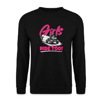 Quad ATV Woman Girl Four Wheeler - Unisex Sweatshirt - black - Front - Alina (178cm) & Michal (187cm)